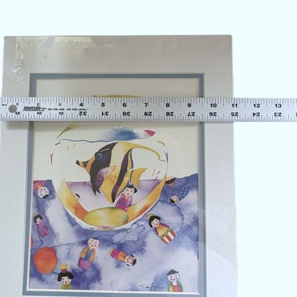 Tracy Taylor Signed Fish Bowl Polluted Ocean '90 Double Matted Art Print - Picture 4 of 7